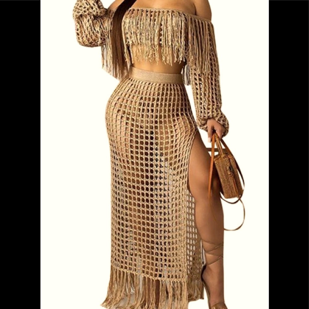 Bohemian Cover Up Women’s Top and Skirt Set